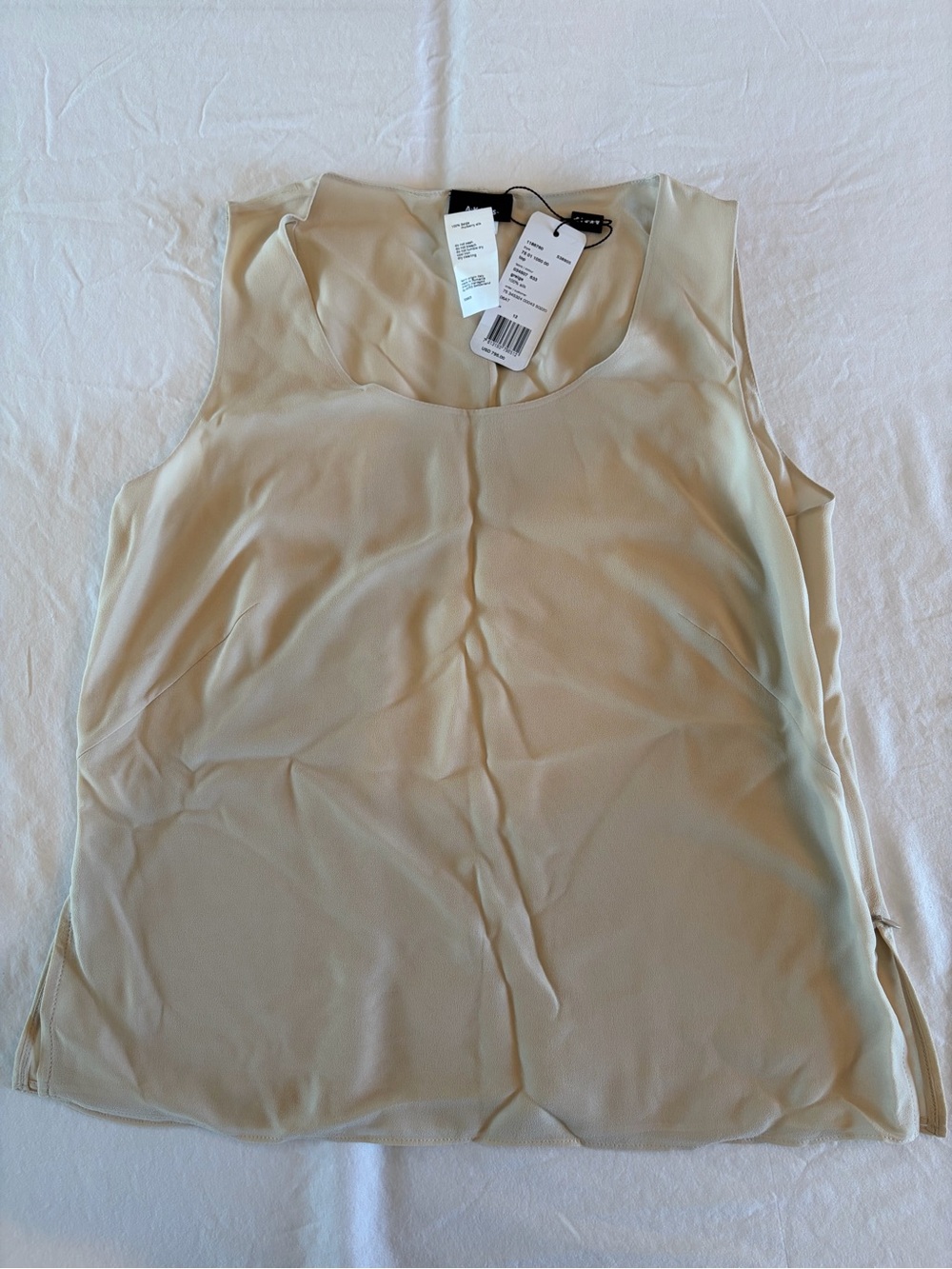 Akris Silk Sleeveless Tank in Light Beige
